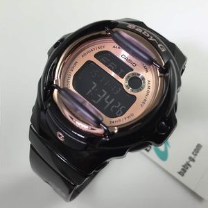 CASIO Women’s Baby G BG169G-1 Black Rose Gold Watch